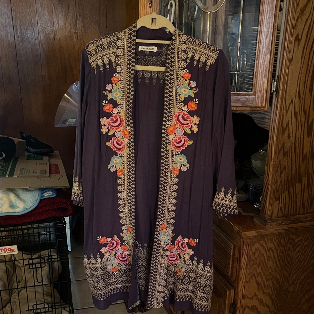 Paparazzi Floral Embroidered Jacket